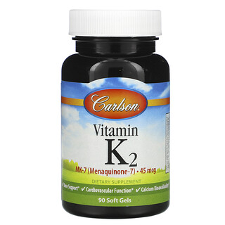 Carlson Labs, Vitamine K2 MK-7, 45 mcg, 90 gels doux