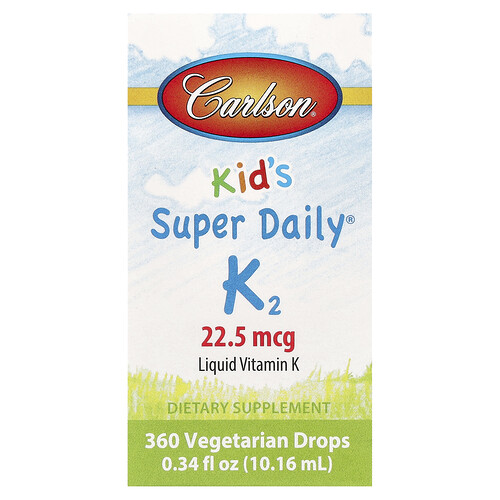 Carlson, Kid's, Super Daily K2, 22,5 mcg, 10,16 ml (0,34 fl. oz.)