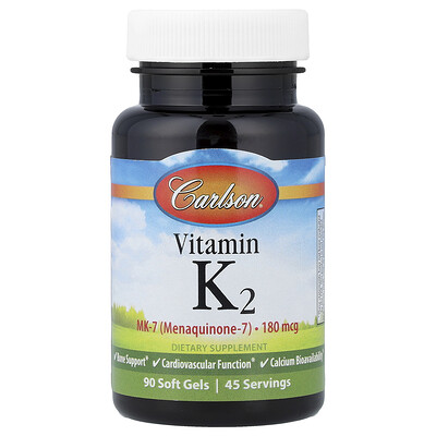 Product Image for Carlson, Vitamin K2, 90 Soft Gels (90 mcg per Soft Gel)
