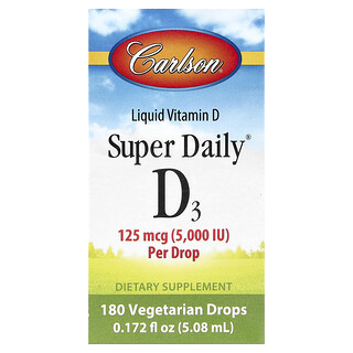 Carlson, Super Daily® D3，0.172 液量盎司（5.08 毫升）