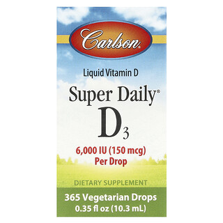 Carlson, Super Daily® D3, 150 µg (6000 UI), 10,3 ml