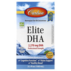 Elite DHA, натуральний апельсин, 100 мл (3,3 рідк. унції)
