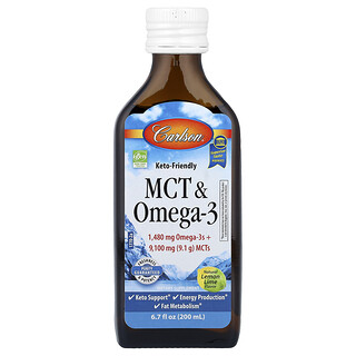 Carlson, MCT a omega-3, prírodná citrónovo-limetková šťava, 200 ml