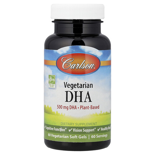Carlson, Vegetarisches DHA, 500 mg, 60 vegetarische Weichkapseln