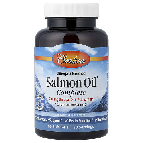 Carlson Omega-3 Enriched Salmon Oil Complete, 60 Soft Gels