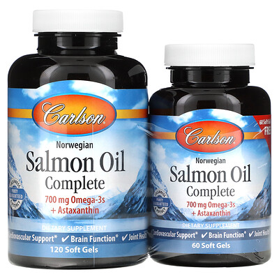 

Carlson Norwegian Salmon Oil Complete 120 + 60 Soft Gels