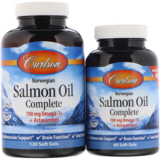 Carlson Labs, Norwegian, Salmon Oil Complete, 120 + 60 Free Soft Gels