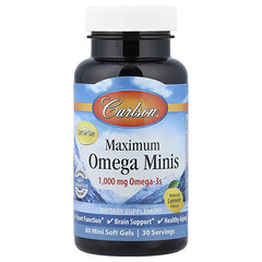 Maximum Omega Minis, натуральний лимон, 60 капсул (500 мг в 1 капсулі)