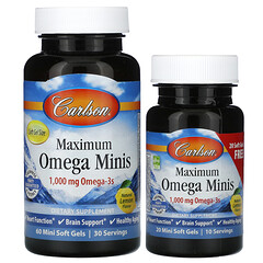 Maximum Omega Minis, натуральний лимон, 80 капсул (500 мг у 1 капсулі)