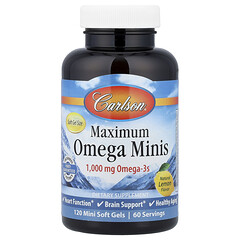 Maximum Omega Minis, натуральний лимон, 120 капсул (500 мг в 1 капсулі)