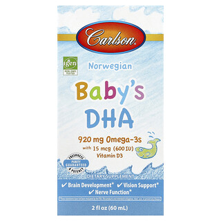 Carlson, 挪威孩子 DHA，2 液量盎司（60 毫升）