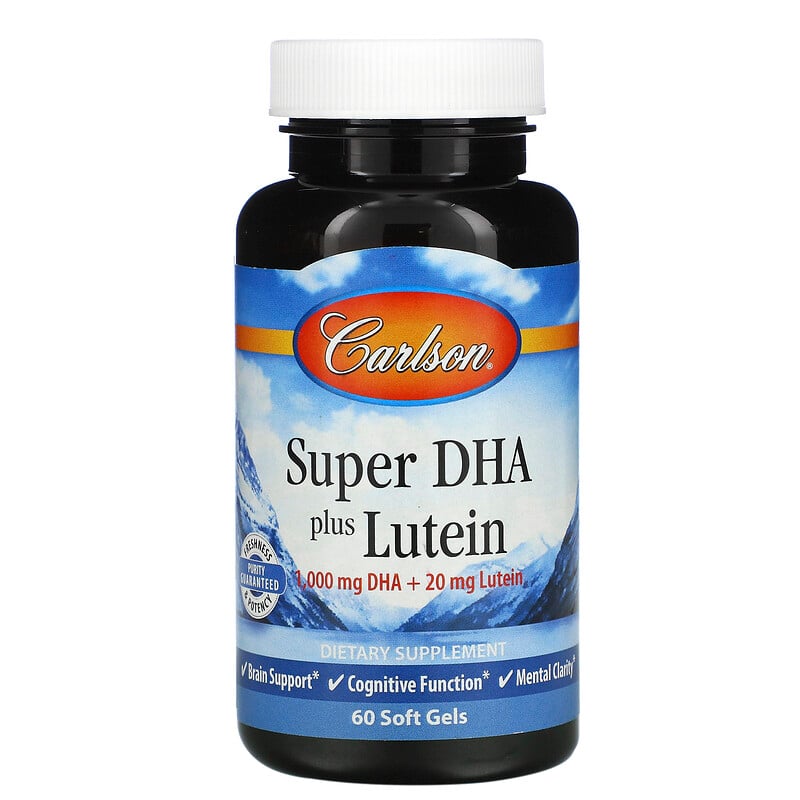 Carlson Labs, Super DHA Plus Luteïne, 60 Softgels