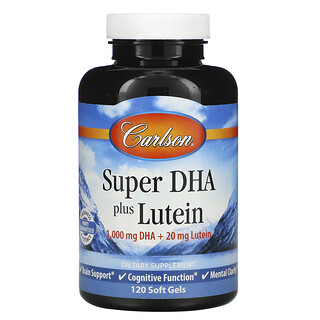 Carlson Labs, Super DHA Com Luteína, 120 Cápsulas Softgel