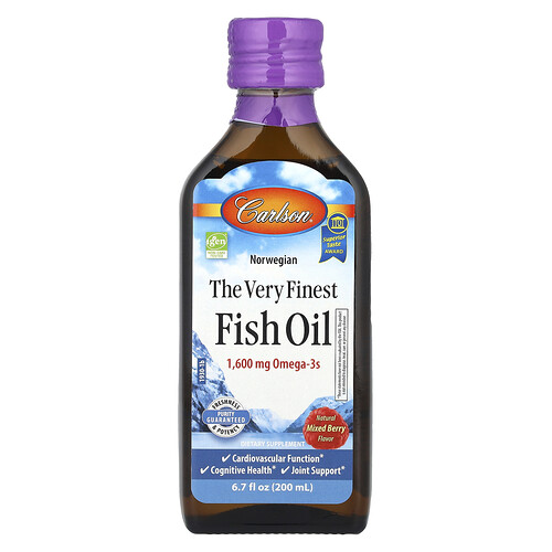 Carlson Norwegian, The Very Finest Fish Oil, Natural Mixed Berry, 6.7 fl oz (200 ml)