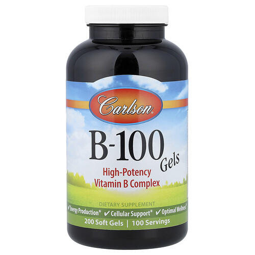 Carlson, B-100 Gels, 200 Soft Gels