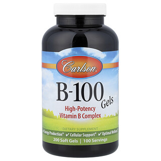 Carlson, B-100 Gels, 200 Soft Gels