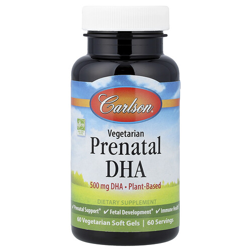 Carlson, Vegetarian Prenatal DHA, vegetarisches pränatales DHA, 60 vegetarische Weichkapseln