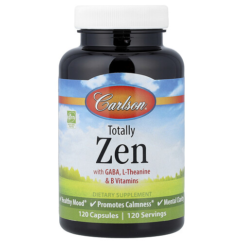 Carlson Totally Zen with GABA, L-Theanine & B Vitamins, 120 Capsules