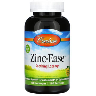 Carlson Labs, Zinc-Ease 鋅含片，天然檸檬味，180 片