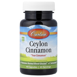 Carlson, Ceylon Cinnamon, Ceylon-Zimt, 45 Kapseln (500 mg pro Kapsel)