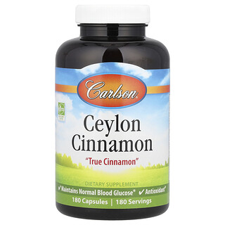 Carlson, Canela de Ceilán, 180 cápsulas (500 mg por cápsula)