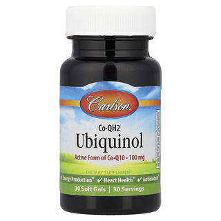 كارلسون‏, CoQH2 Ubiquinol ، 100 ملجم ، 30 كبسولة هلامية