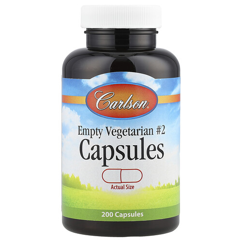 Carlson Empty Vegetarian #2 Capsules, 200 Capsules