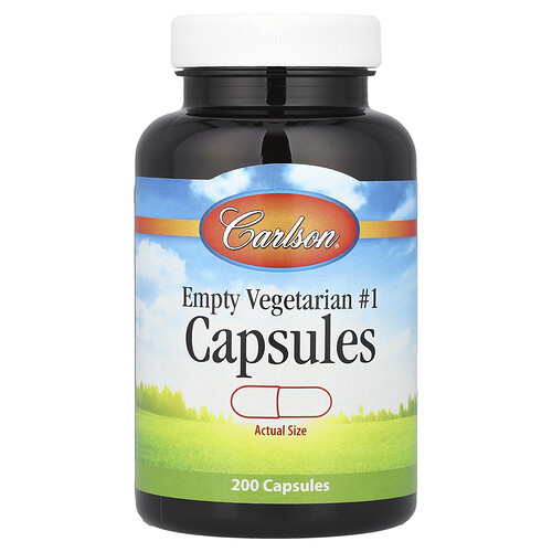 Carlson Empty Vegetarian #1 Capsules, 200 Capsules