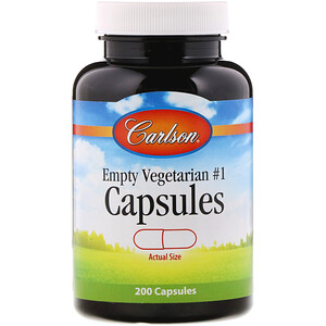 Отзывы о Карлсон Лэбс, Empty Vegetarian #1 Capsules, 200 Capsules