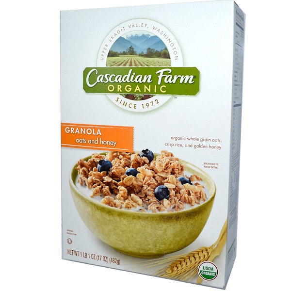 Cascadian Farm, Organic, Granola, Oats & Honey, 17 oz (482 g)  (Discontinued Item) 