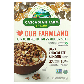 Cascadian Farm, 유기농, 그래놀라, 다크 초콜릿 아몬드, 375g(13.25oz)