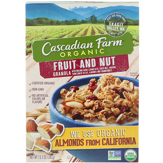 Cascadian Farm, Organic, гранола, фрукты и орехи, 382 г (13,5 унции)