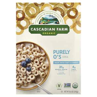 Cascadian Farm, Cereal orgánico Purely O's`` 243 g (8,6 oz)