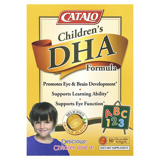 CATALO, 儿童 DHA 配方，橙味，50 粒咀嚼软胶囊