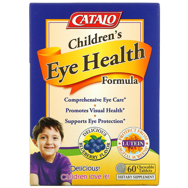 Catalo Naturals‏, Children's Eye Health Formula, Blueberry, 60 Chewable Tablets