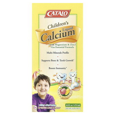 Product Image for CATALO, Children's Liquid Calcium with Magnesium & Zinc, Peach and Mango, 16 fl oz (474 ml)
