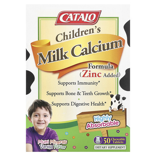 CATALO, Children's Milk Calcium Formula, Zink, 50 Kautabletten