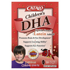 DHA IQ Fish Formula для дітей, із додаванням лютеїну, зі смаком полуниці, 50 жувальних капсул