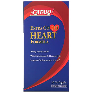 Catalo Naturals, 高級輔酶 Q10 心臟配方，含有納豆激酶和亞麻籽油，30 粒軟膠囊