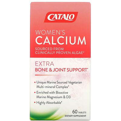 Catalo Naturals Womens Calcium, Bone  Joint Support, 60 Tablets