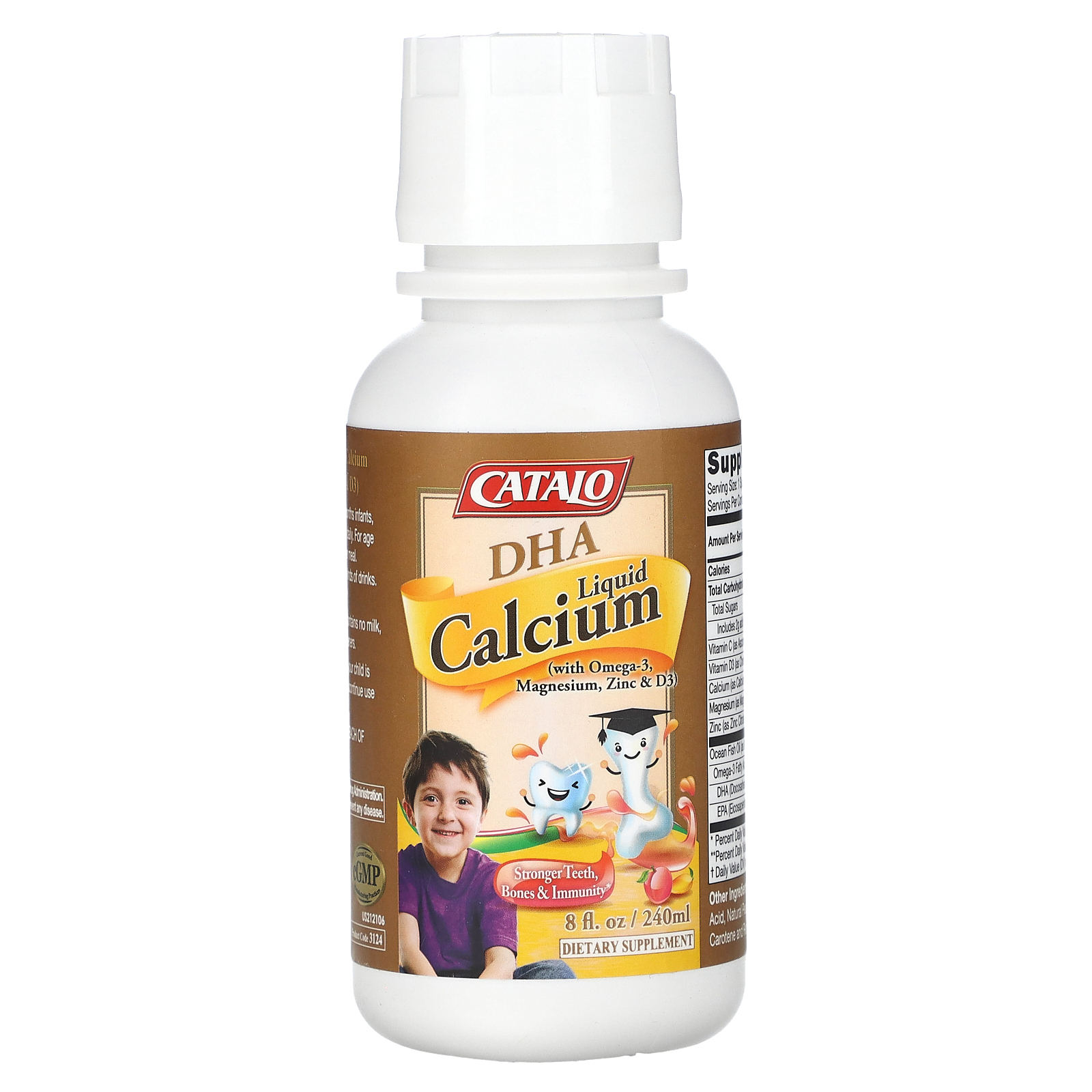 Catalo Naturals, DHA Liquid Calcium with Omega3, Magnesium, Zinc & D3