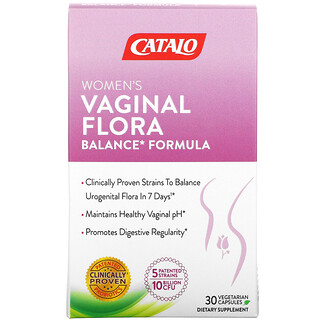 Catalo Naturals, Формула баланса флоры для женщин, 30 вегетарианских капсул