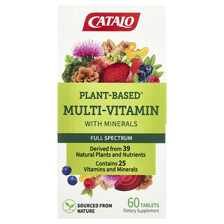 CATALO, Plant-Based Multi-Vitamin with Minerals, pflanzliches Multivitamin mit Mineralien, 60 Tabletten