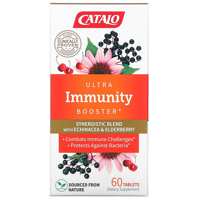 Catalo Naturals Ultra Immunity Booster, Echinacea & Elderberry Blend, 60 Tablets