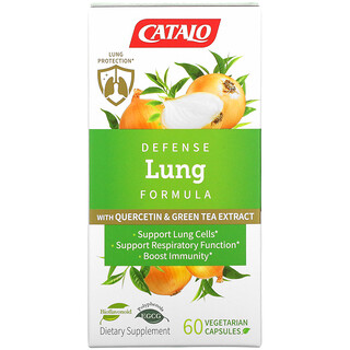 Catalo Naturals, ディフェンス肺フォーミュラ、ケルセチン＆緑茶エキス配合、ベジカプセル60粒