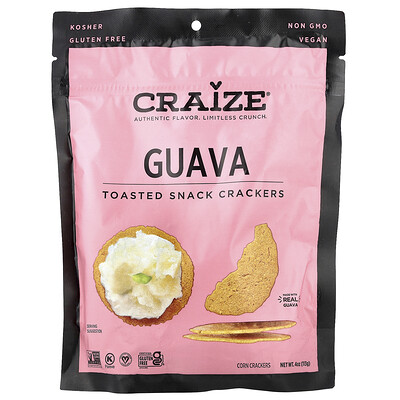 Craize, Galleta de maíz tostado, Guayaba`` 113 g (4 oz)