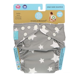 Отзывы о Чарли Банана, Reusable Diapering System, One Size, Twinkle Little Star White, 1 Diaper