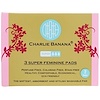 Charlie Banana, Toallas súper femeninas, Blancas, 3 toallas + 1 bolsa