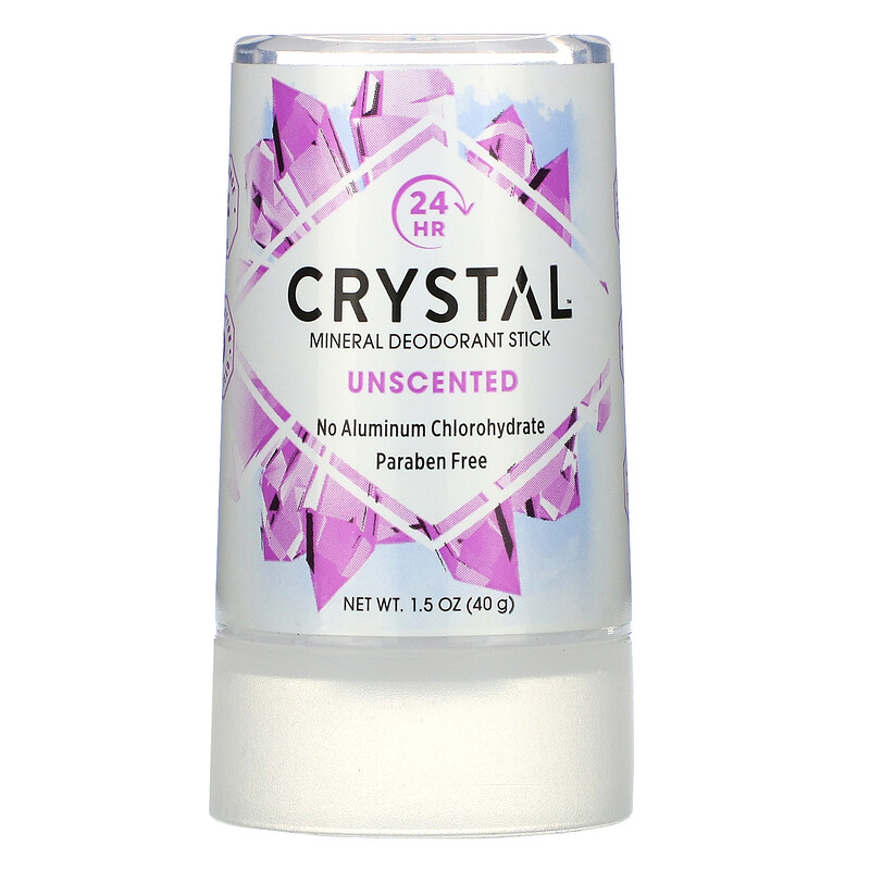 Crystal Body Deodorant, Mineral Deodorant Stick, Unscented, 1.5 oz (40
