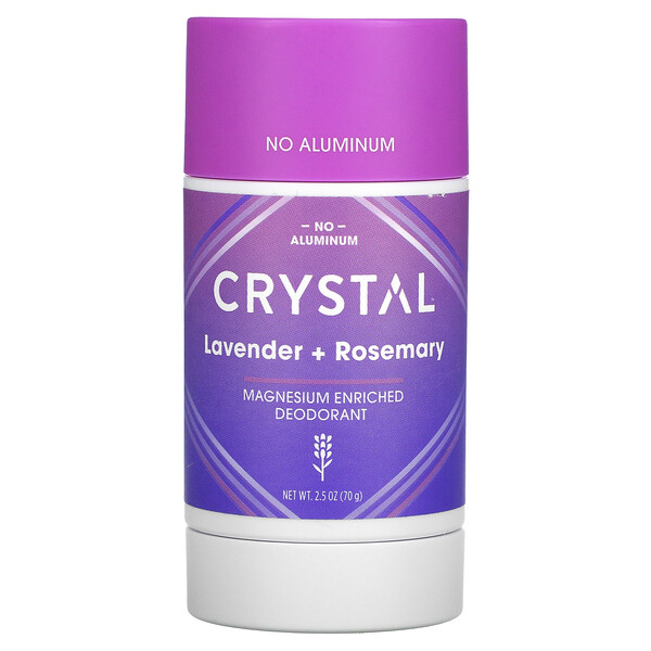 Crystal Body Deodorant, Обогащенный магнием дезодорант, лаванда и розмарин, 70 г (2,5 унции)